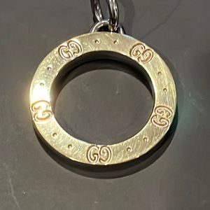 Stainless GUCCI charm gold and silver tone 1 inch